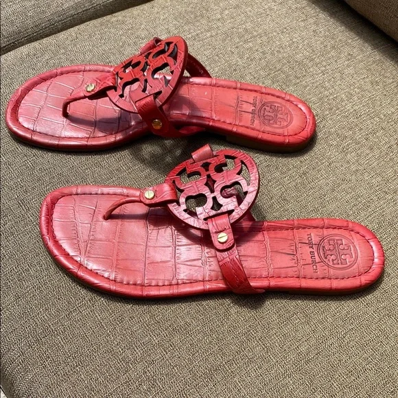 Tory Burch Red Miller Sandals for Women Size 9 - Picture 5 of 9